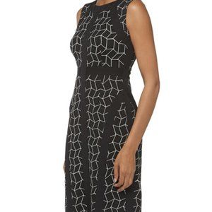 Donna Morgan black and white geo print sheath dress size 12